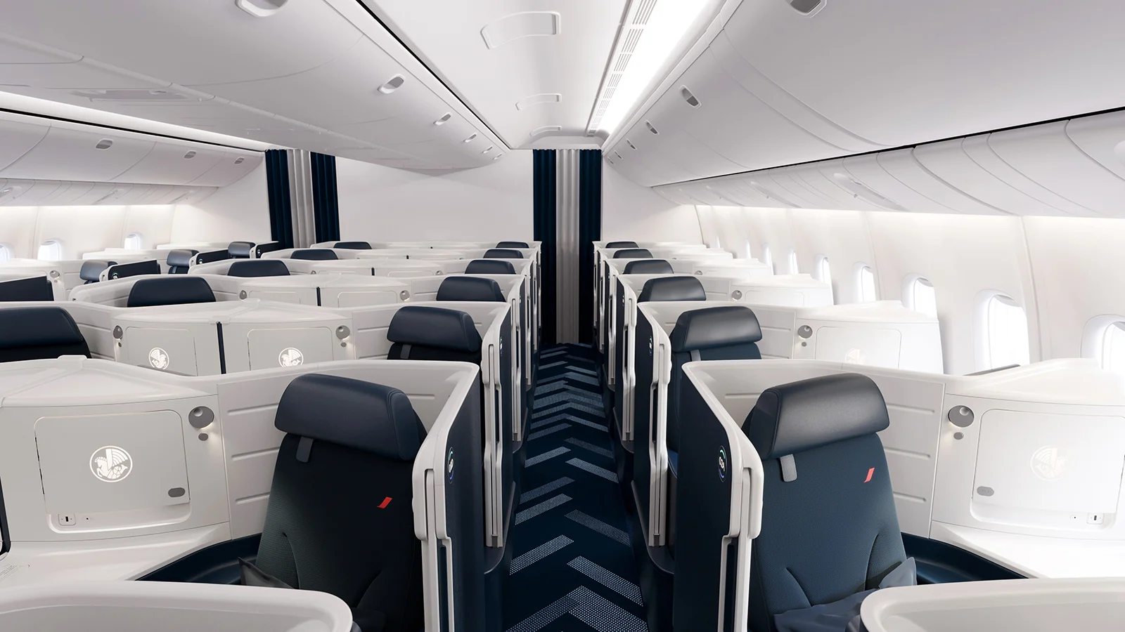 Business class airline seat representing premium redemptions